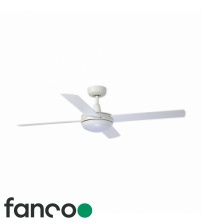 Fanco Eco Silent DC 48" Ceiling Fan with LED Light & Remote - White